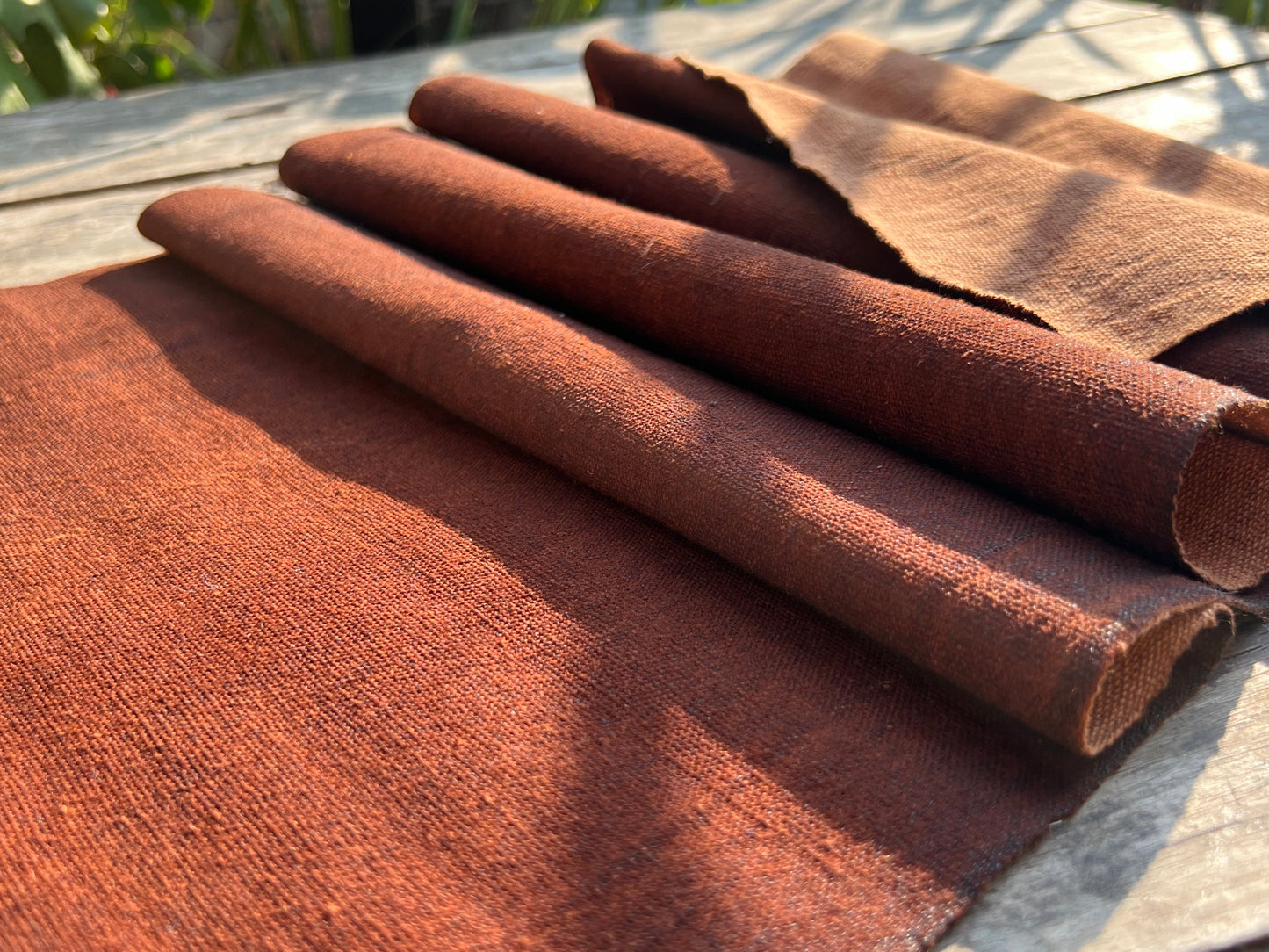 this is Chinese persimmon dyed tea table cloth tea mat