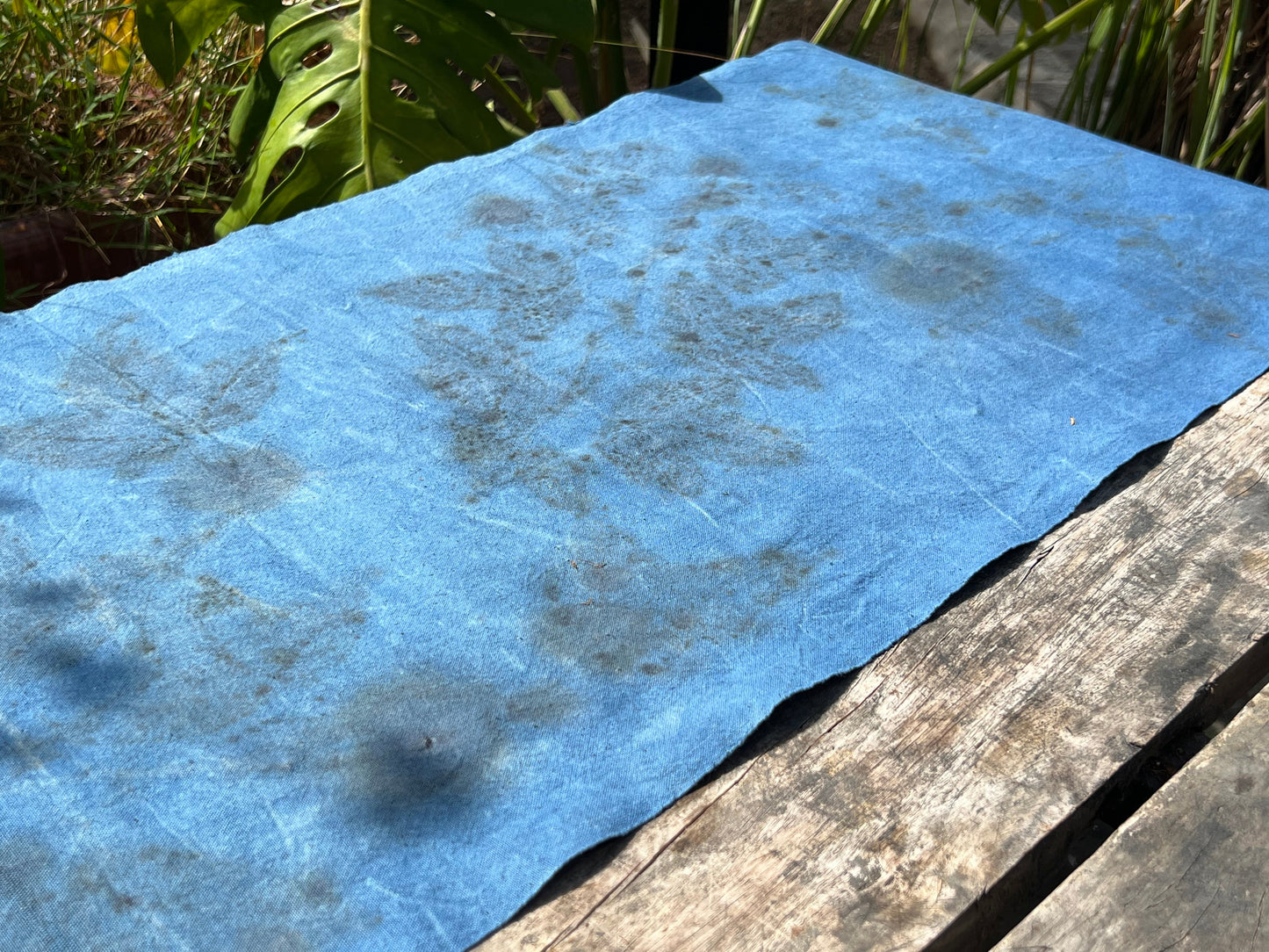 Hand Dyed Indigo Dyeing Tea Mat Plant Dyed Cotton Tea Table Cloth Nature Dye Chabu Chaxi