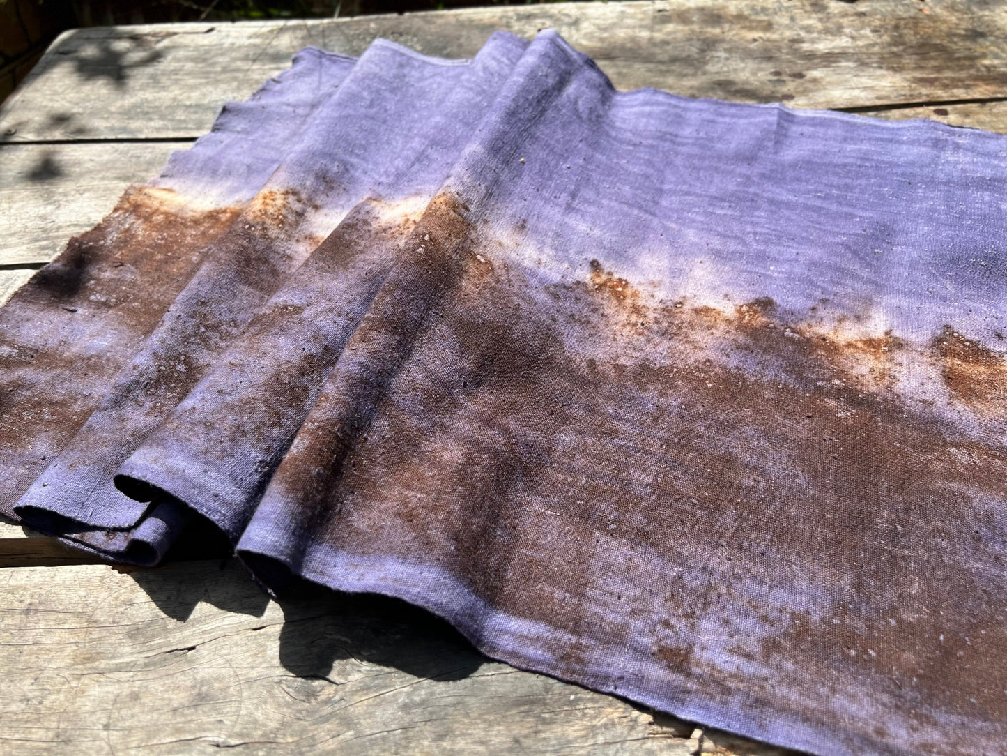 Hand Dyed Plant Dyed Cotton Tea Table Cloth Nature Dye Tea Mat Chabu Chaxi Purple Color