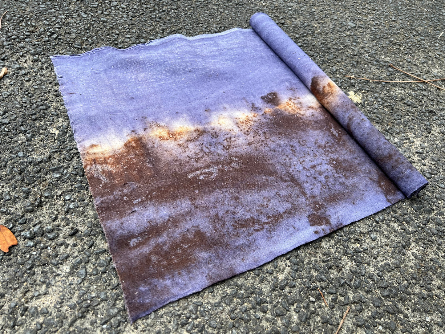Hand Dyed Plant Dyed Cotton Tea Table Cloth Nature Dye Tea Mat Chabu Chaxi Purple Color