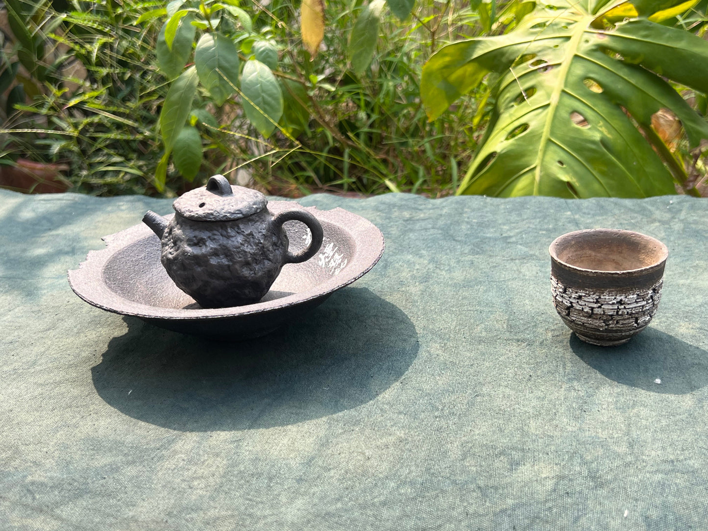Hand Dyed Indigo Dyeing Tea Table Cloth Antique Style Blue Color Tea Mat Chaxi