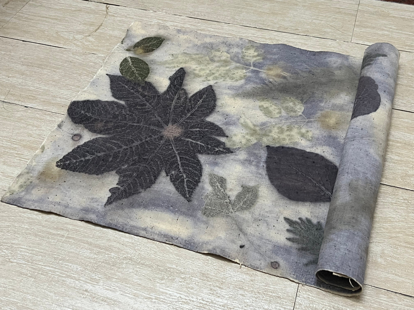 Tea Table Cloth Hand Dyed Plant Dyed Cotton Tea Mat Nature Dye Purple Chabu Chaxi