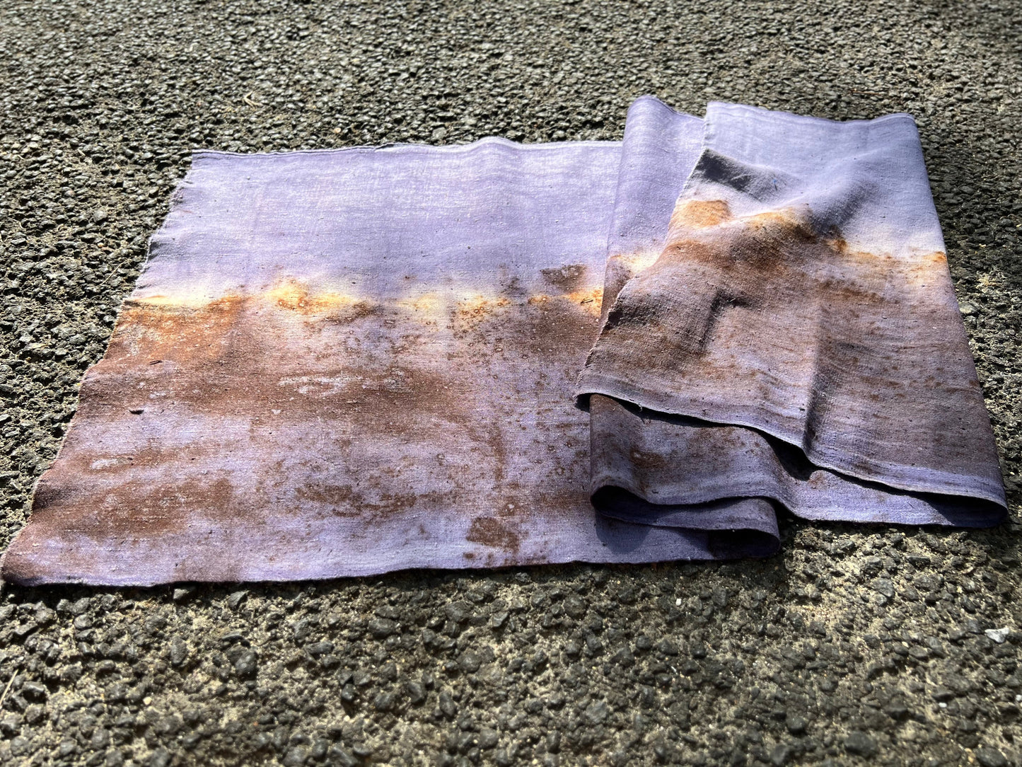 Hand Dyed Plant Dyed Cotton Tea Table Cloth Nature Dye Tea Mat Chabu Chaxi Purple Color