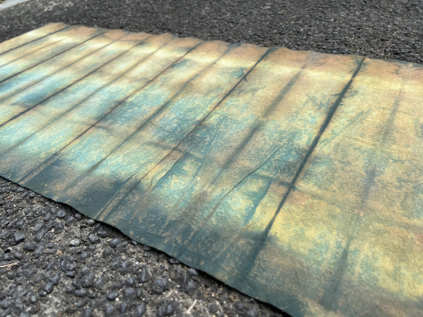 Hand Dyed Plant Dyed Cotton Tea Table Cloth Nature Dyed Tea Mat Two Sides Chabu Chaxi