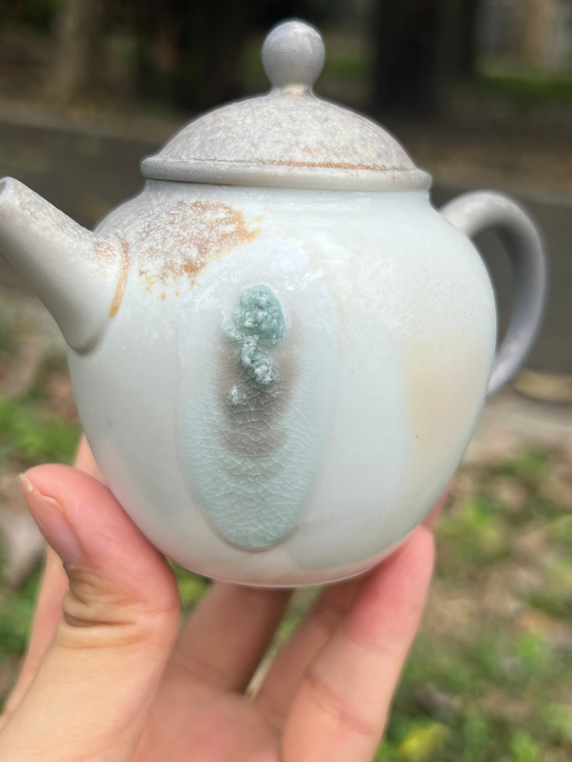 This is a pottery teapot