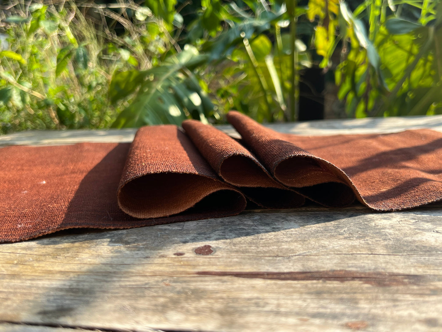 this is Chinese persimmon dyed tea table cloth tea mat