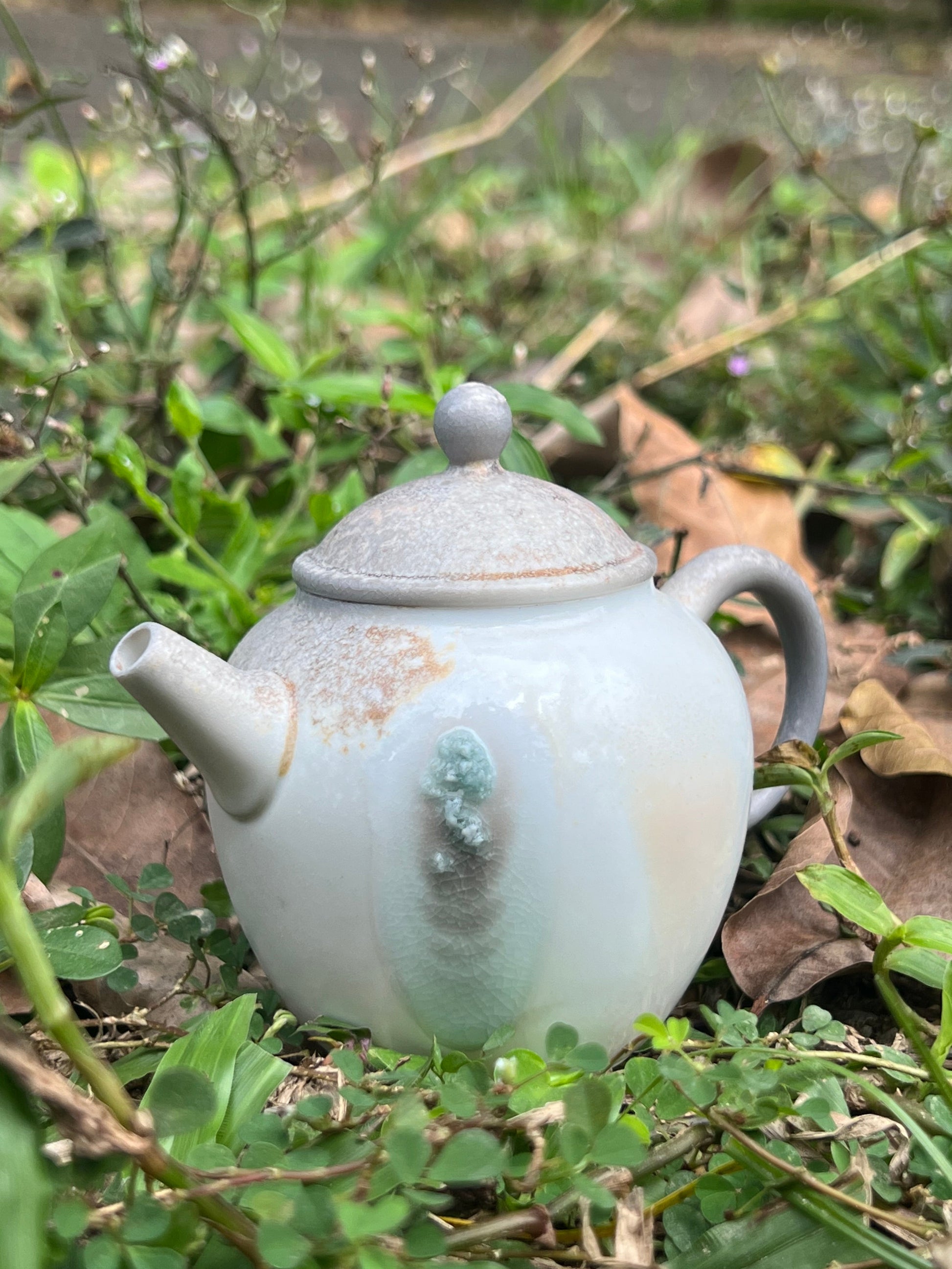 This is a pottery teapot