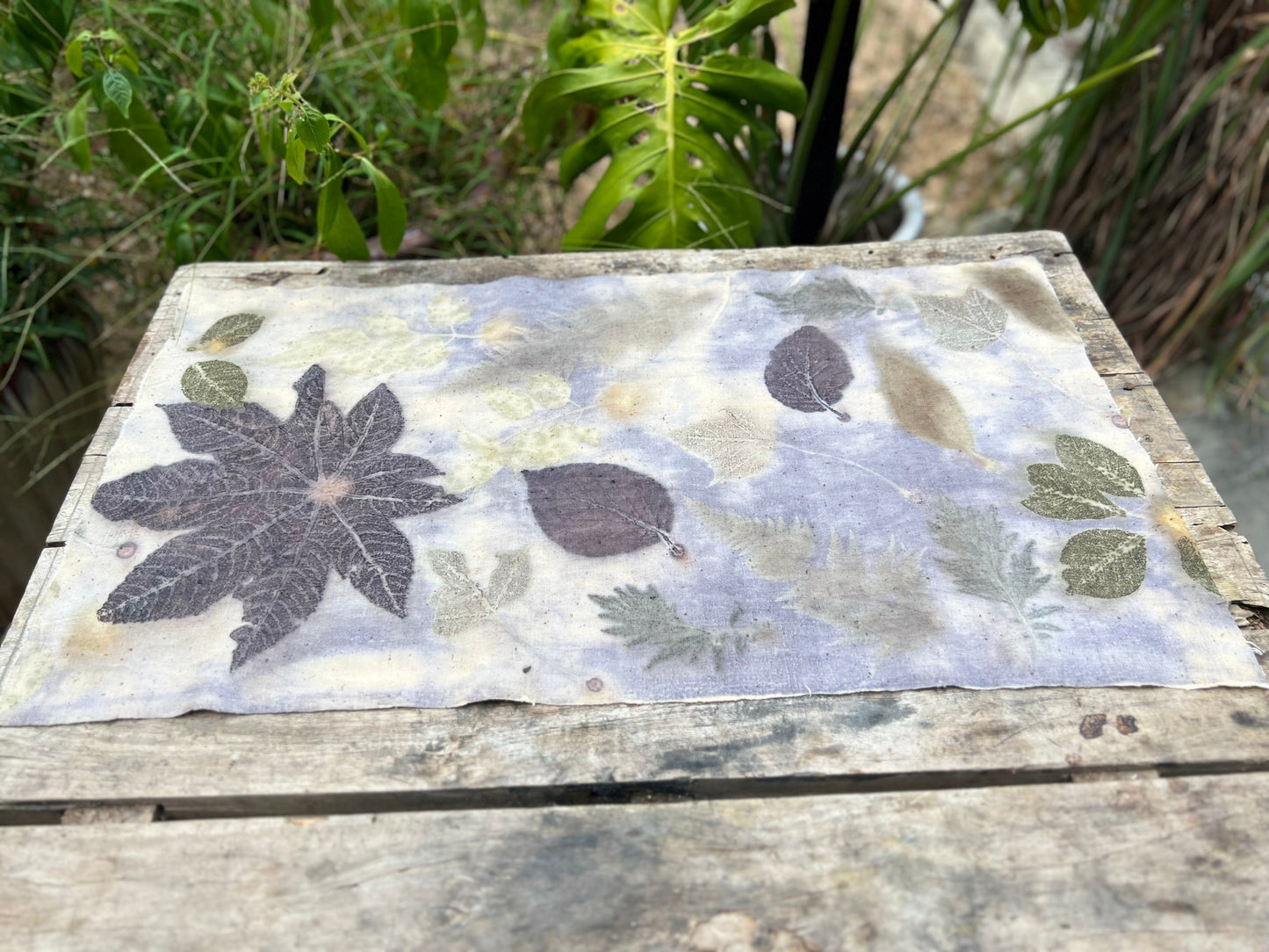 Tea Table Cloth Hand Dyed Plant Dyed Cotton Tea Mat Nature Dye Purple Chabu Chaxi