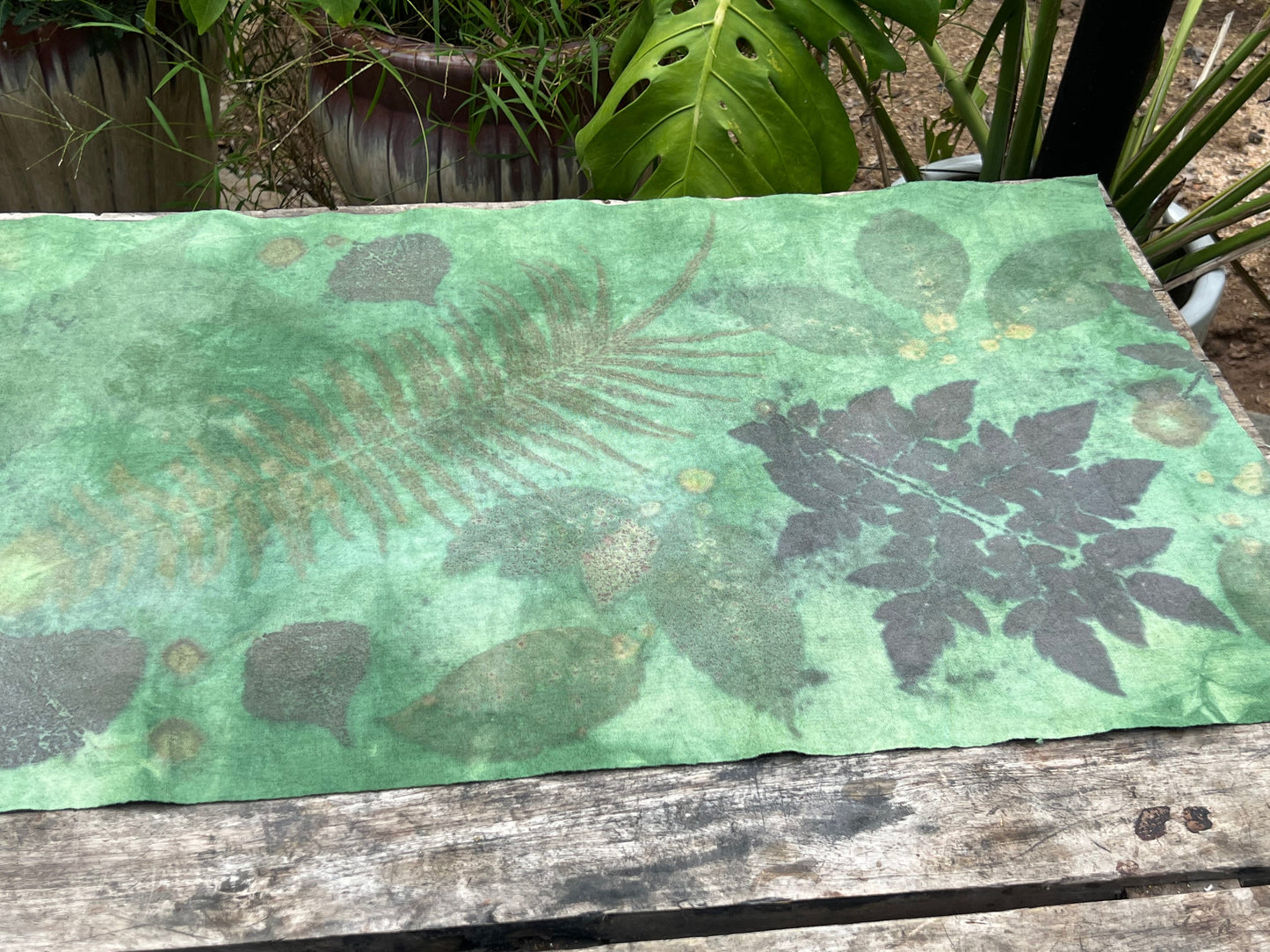 Hand-dyed Plant Dyed Tea Table Cloth Natural Dyeing Green Style Antique Style Chabu Chaxi