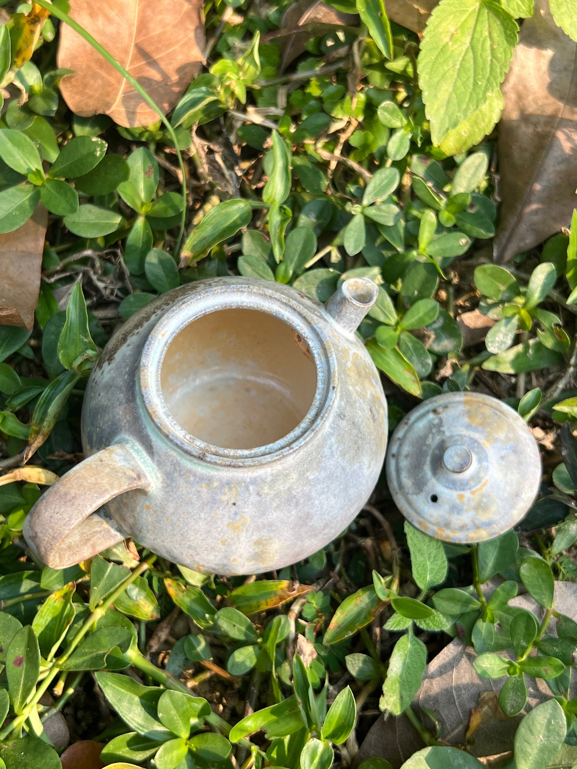 This is a woodfired pottery teapot