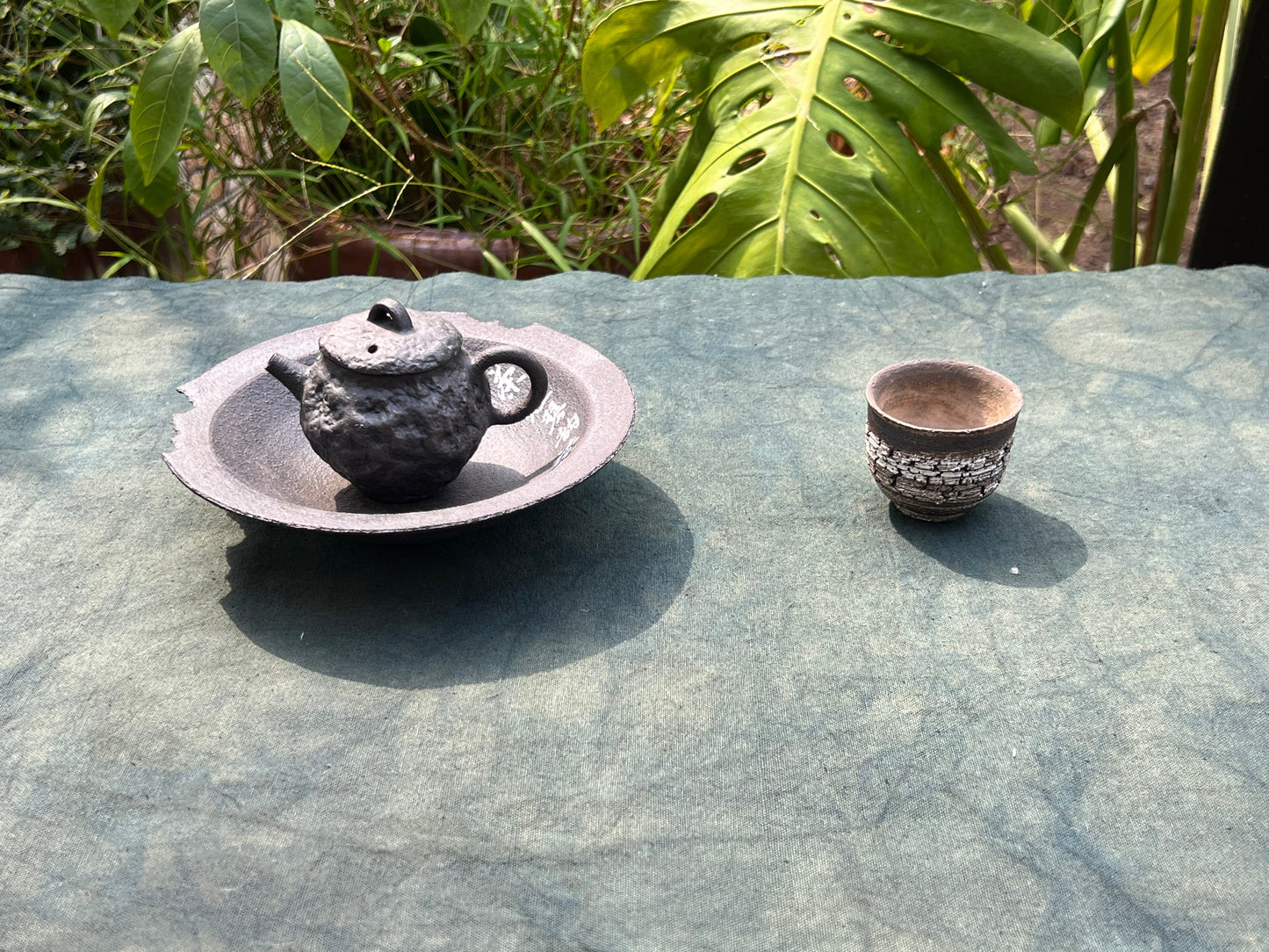 Hand Dyed Indigo Dyeing Tea Table Cloth Antique Style Blue Color Tea Mat Chaxi