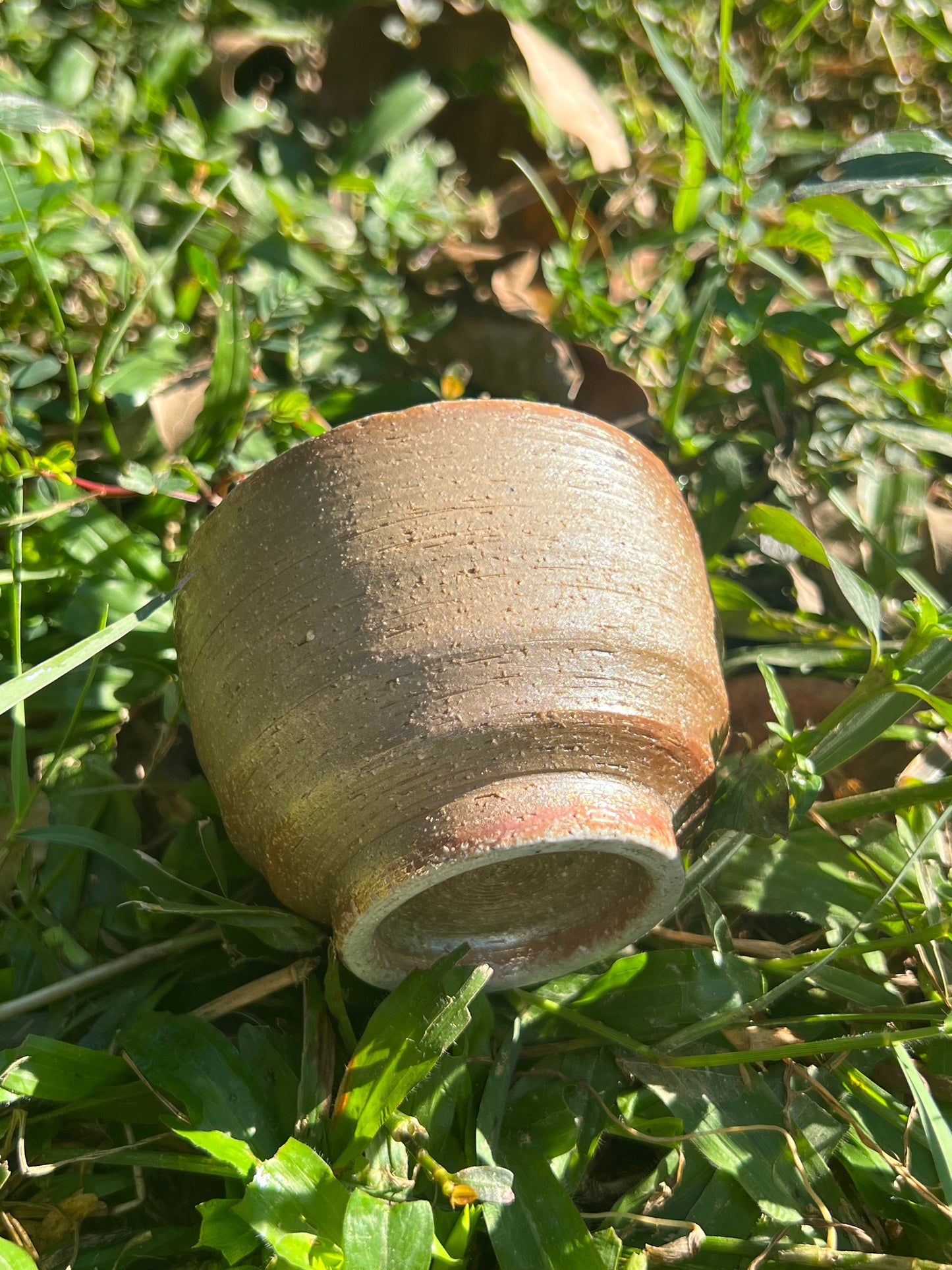 This is a woodfired pottery teacup