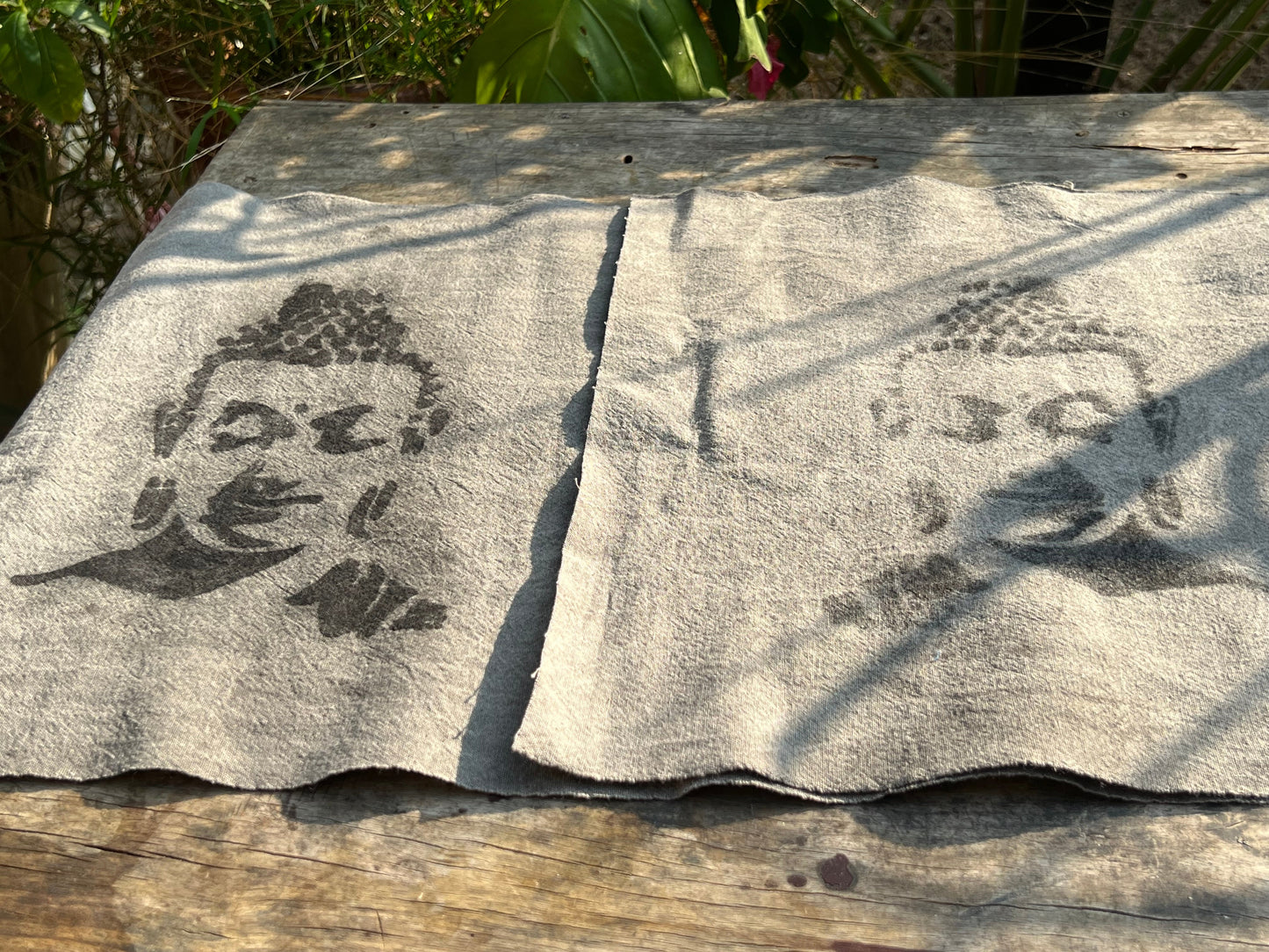 Hand Dyed Tea Table Cloth Plant Dyed Pure Cotton Tea Mat Natura Dye Buddha Pattern Chabu Chaxi