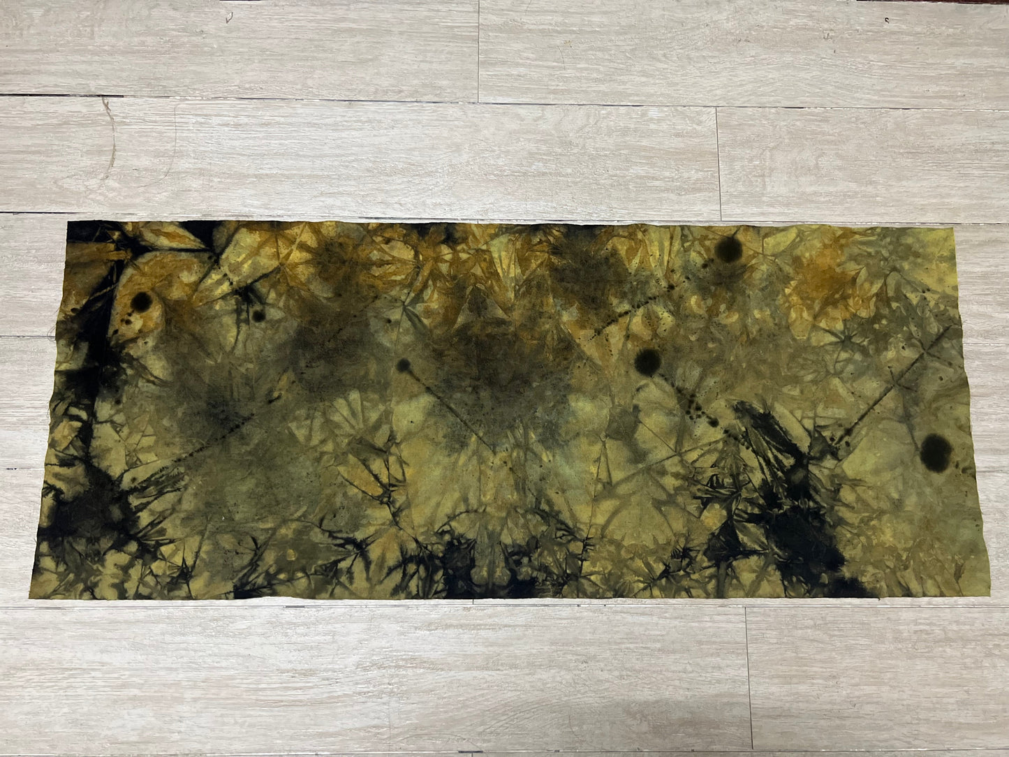 Hand Dyed Tea Table Cloth Plant Dyed Cotton Tea Mat Nature Dye Chabu Chaxi Two Sides