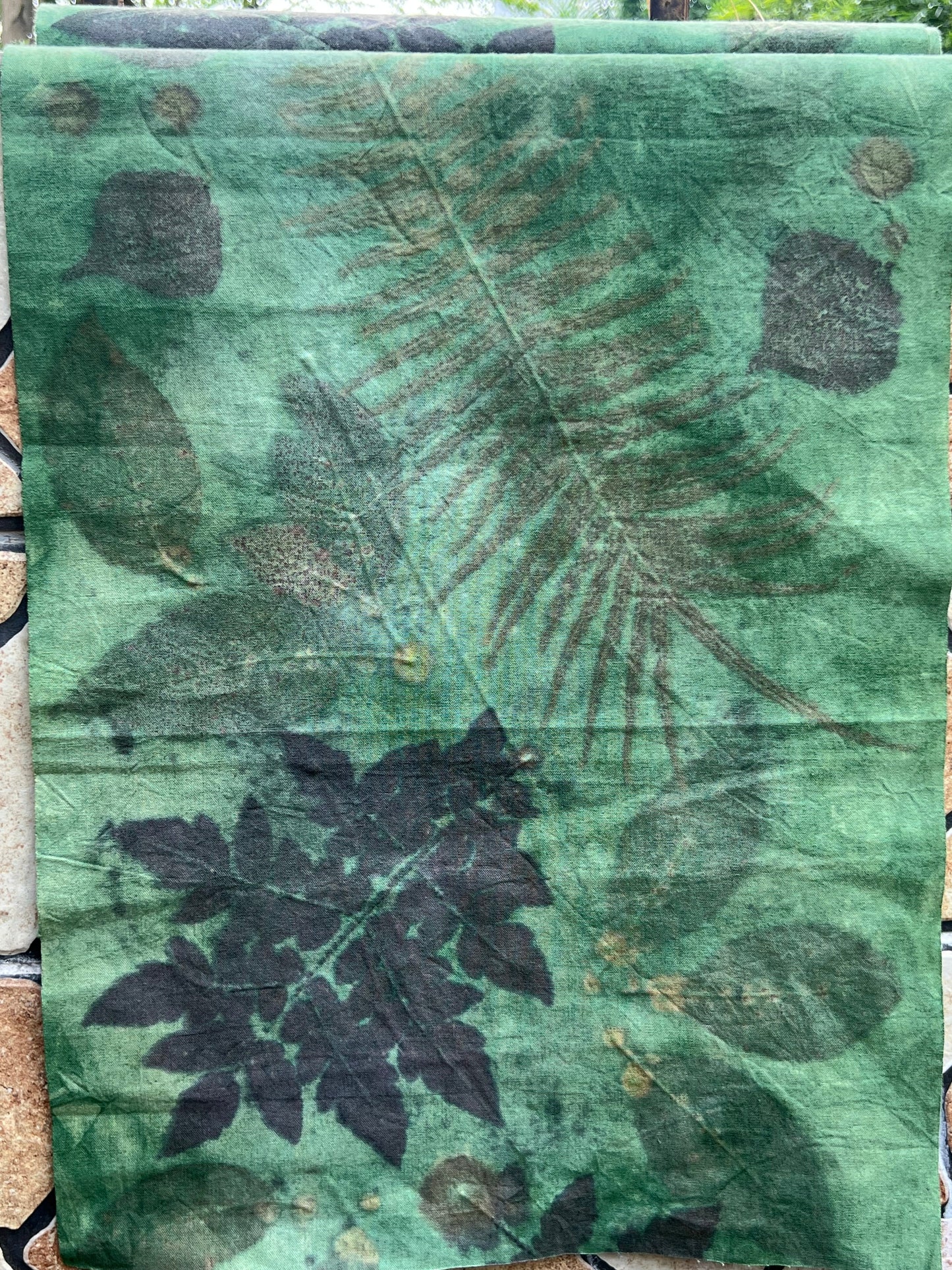 Hand-dyed Plant Dyed Tea Table Cloth Natural Dyeing Green Style Antique Style Chabu Chaxi