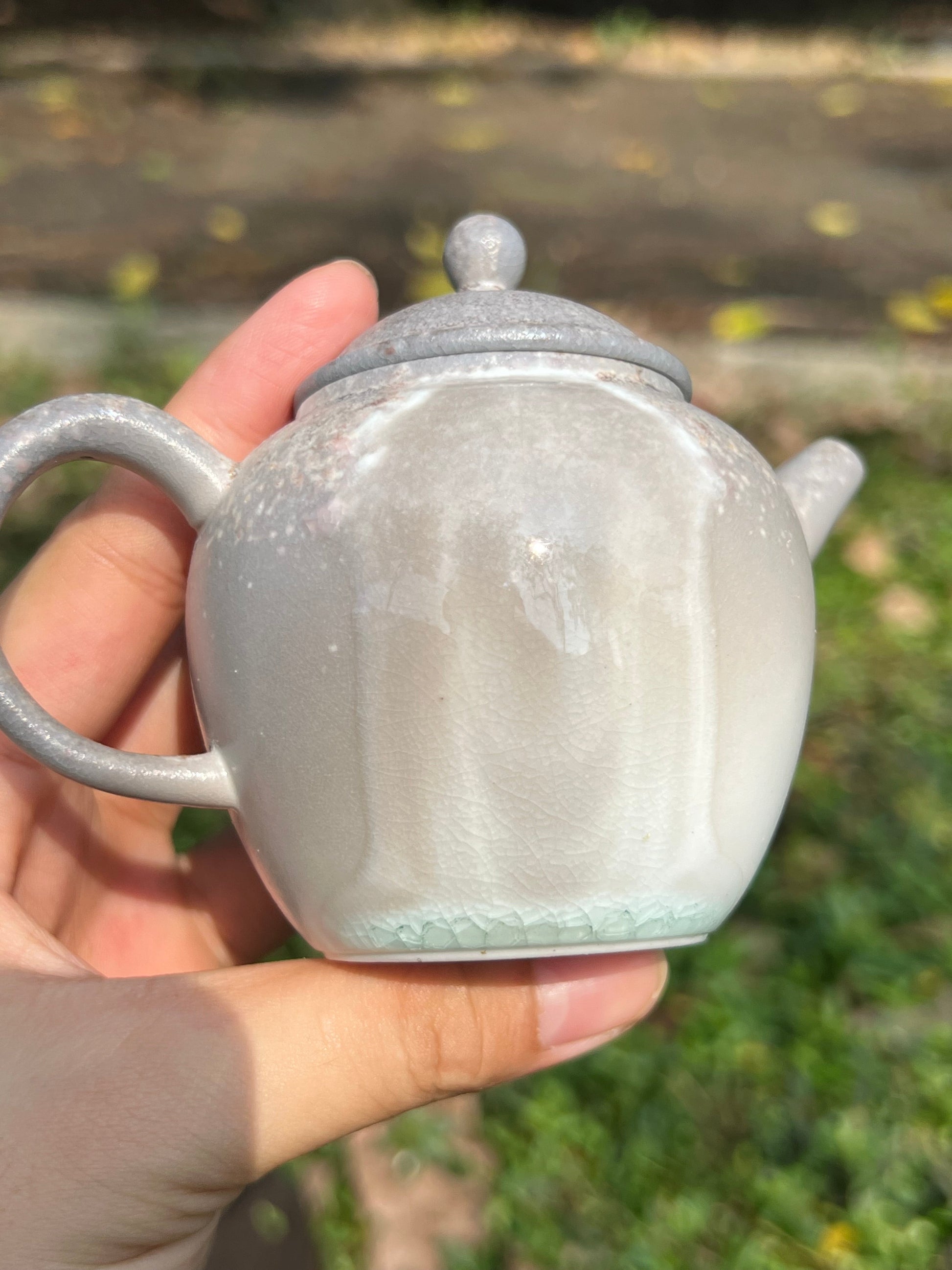 This is a pottery teapot