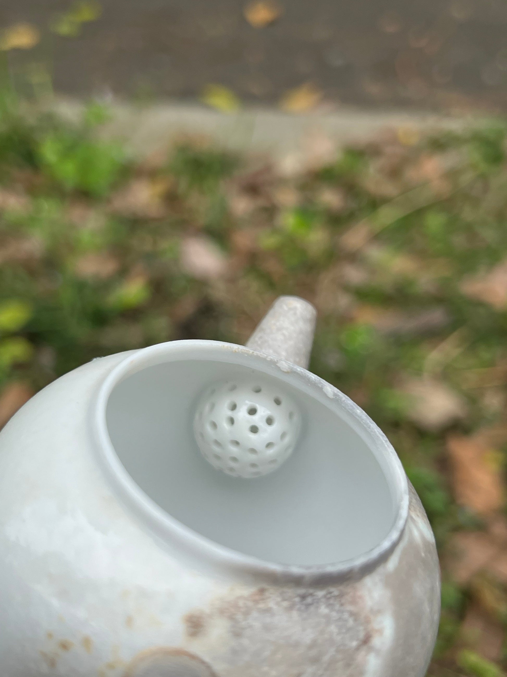 This is a pottery teapot