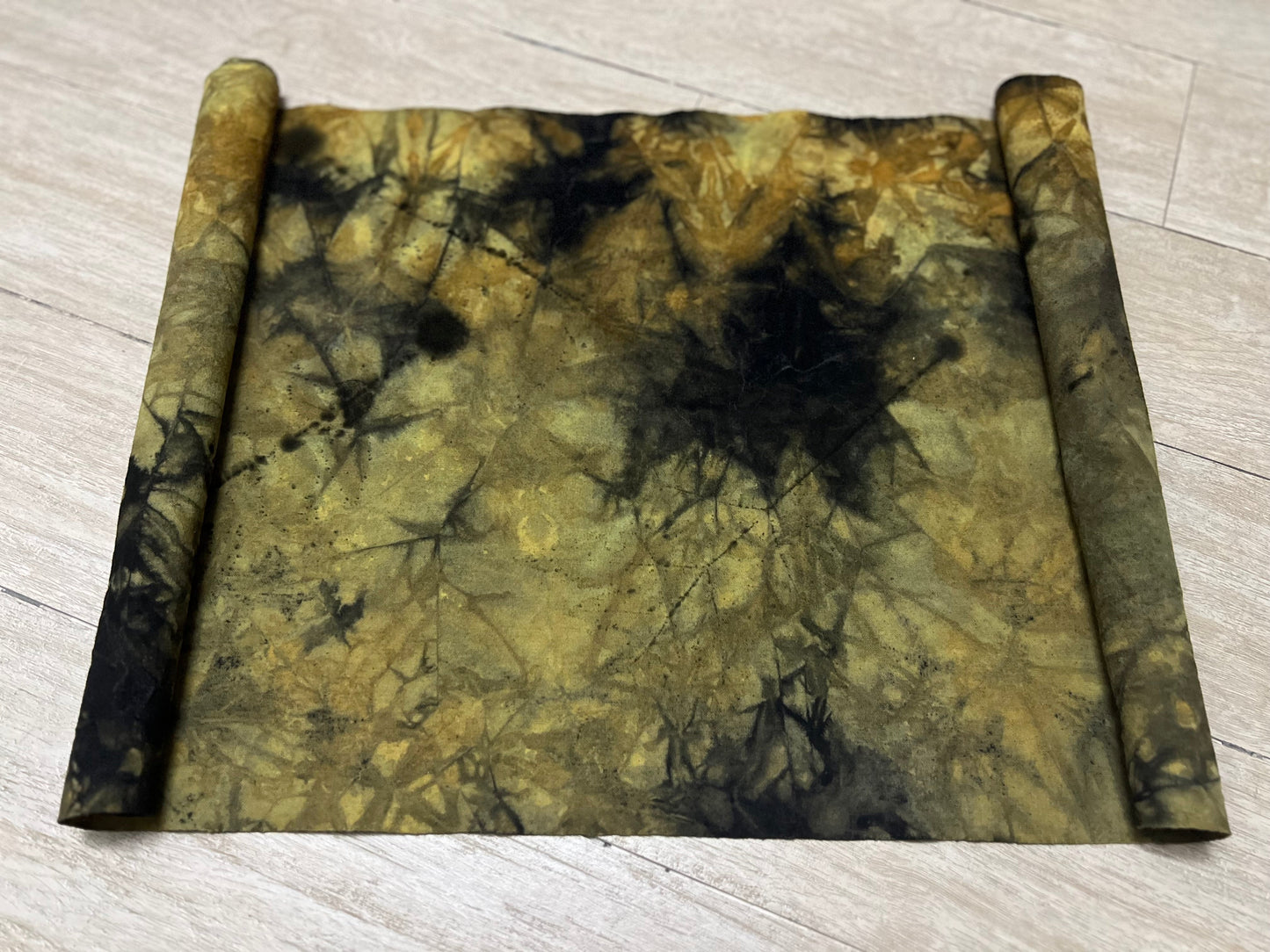 Hand Dyed Tea Table Cloth Plant Dyed Cotton Tea Mat Nature Dye Chabu Chaxi Two Sides