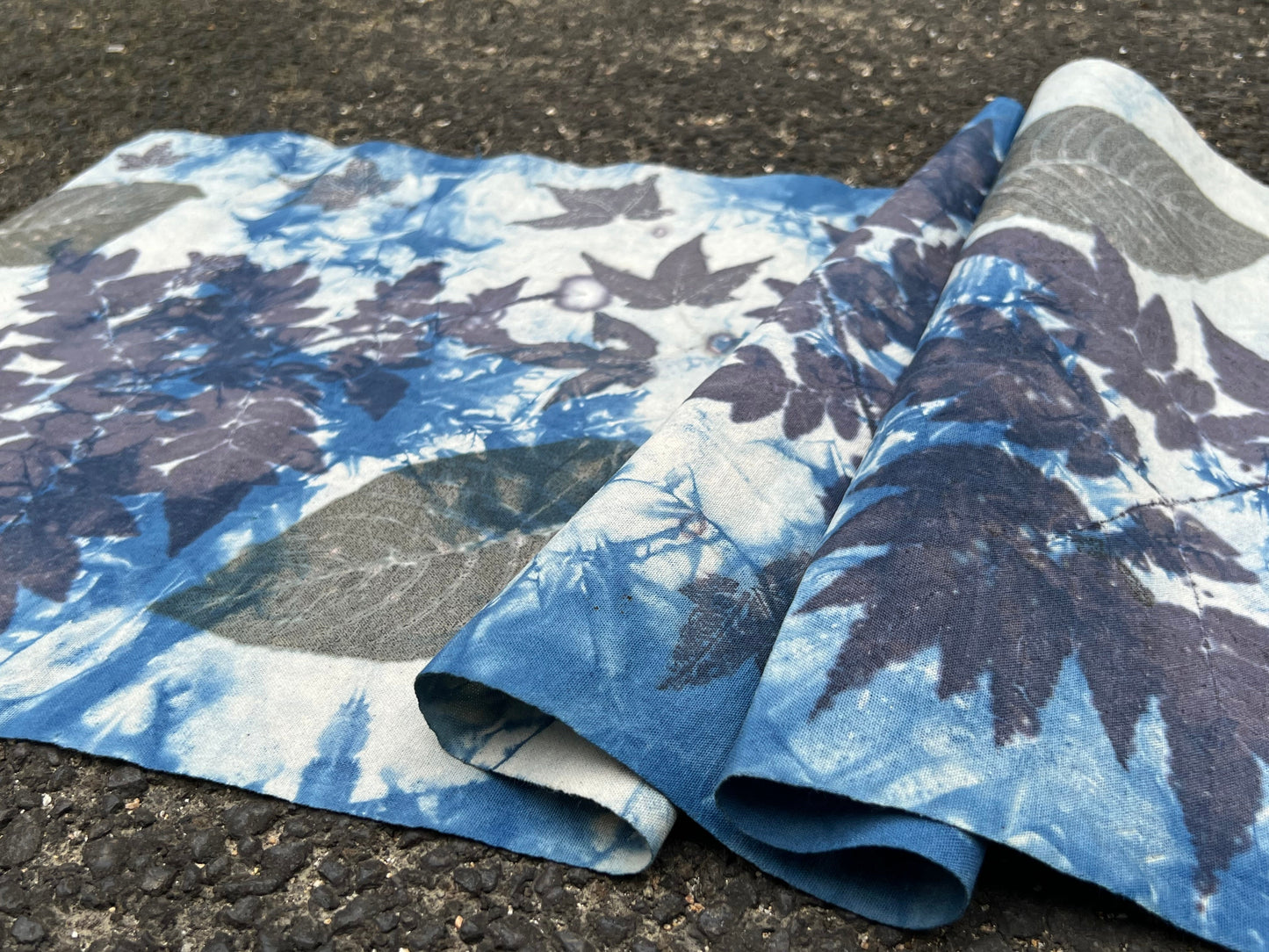 Hand Dyed Indigo Dyeing Tea Table Cloth Plant Dyed Cotton Tea Mat Natura Dye Chabu Chaxi