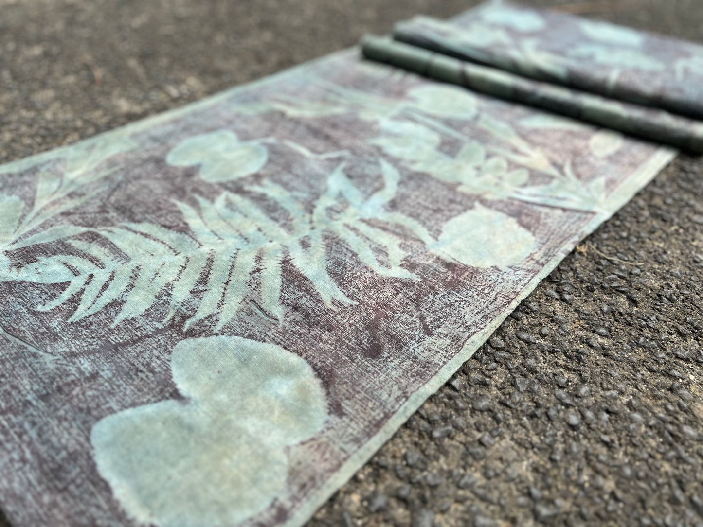 Hand Dyed Nature Plant Dyed Cotton Tea Table Cloth Tea Mat Two Sides Chabu Chaxi