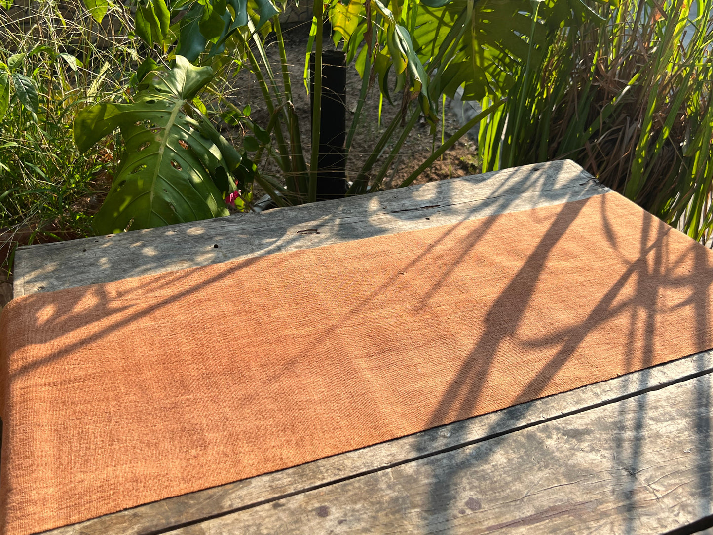 this is Chinese persimmon dyed tea table cloth tea mat