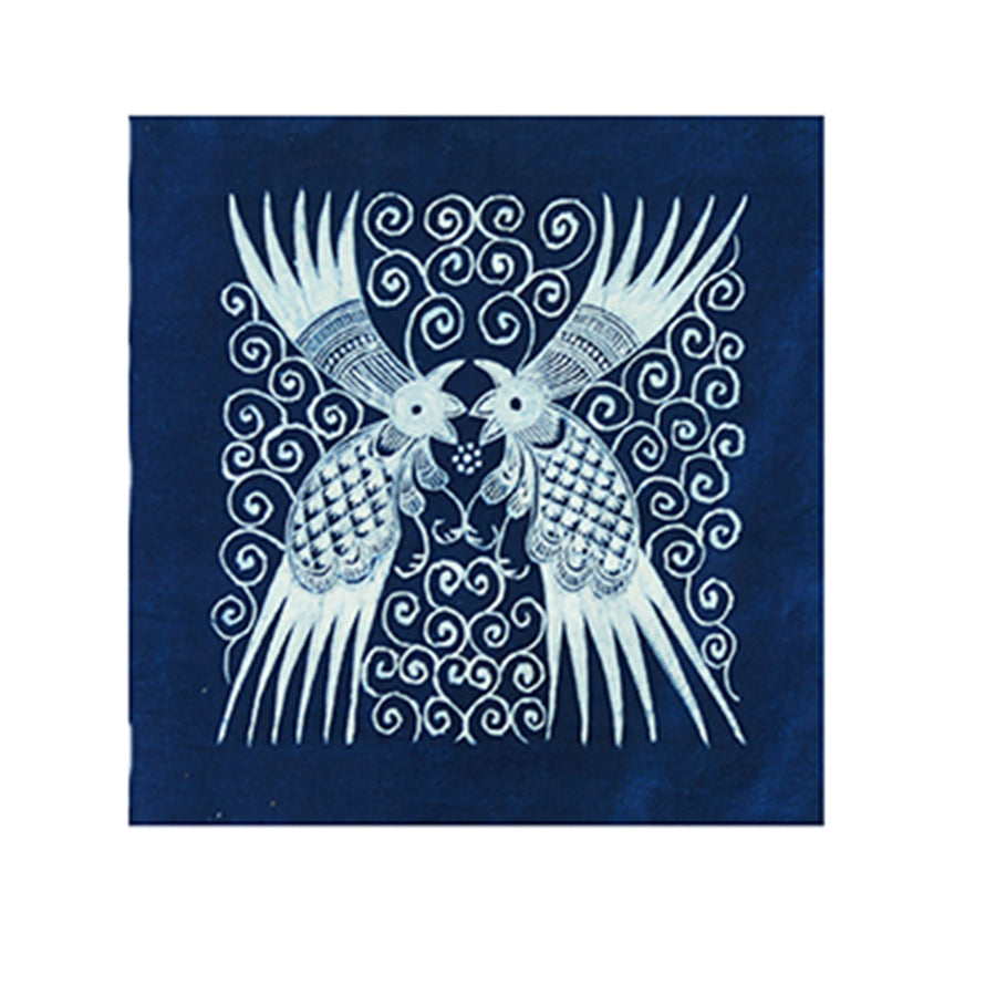 This is a Chinese Miao style batik table cloth tea mat