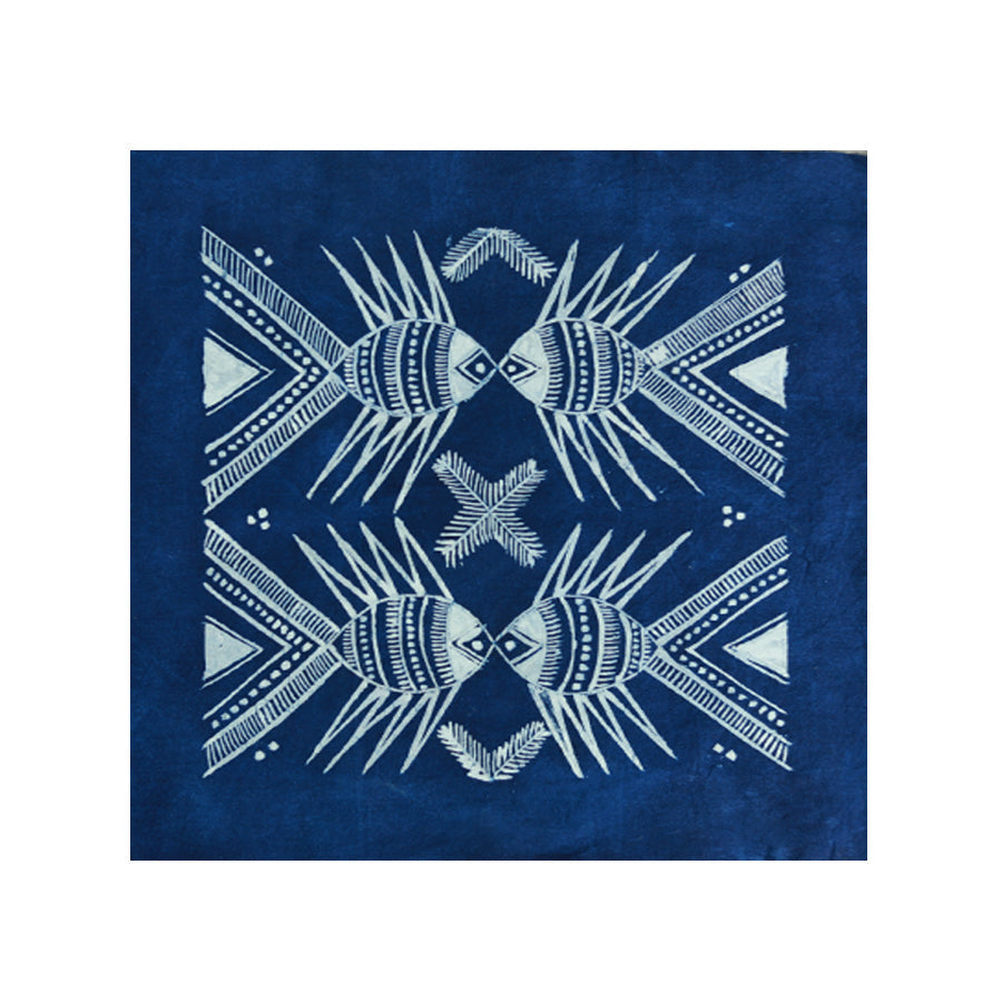 This is a Chinese Miao style batik table cloth tea mat
