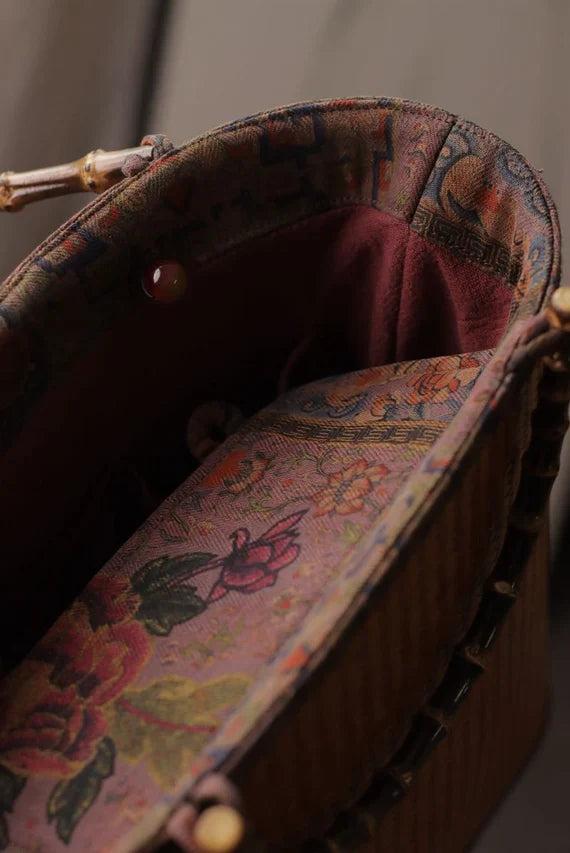 This is a bamboo weaving bag