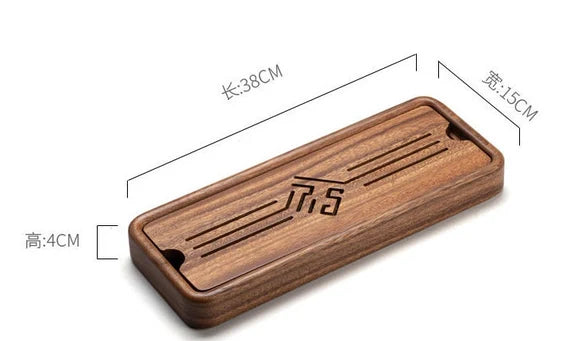 Walnut water storage tea tray new Chinese style dry bubble table home small tea tray drainer solid wood modern minimalist dry bubble tray