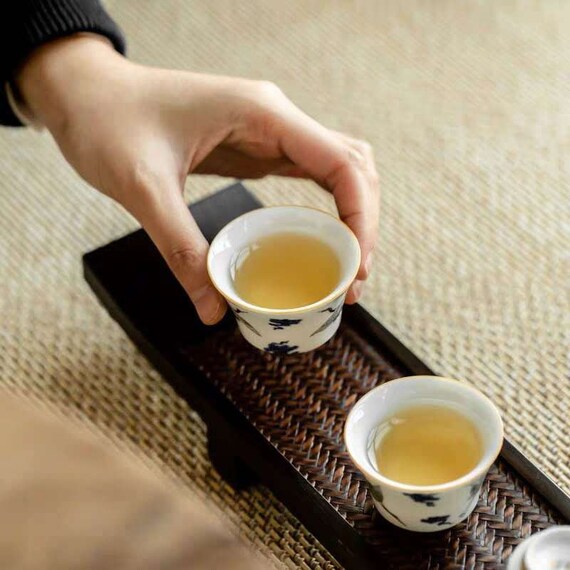Paulownia Cup Holder Bamboo Tea Coaster Handwoven Tea Cup Tray Retro High Tea Table Dry Brewing Table Kung Fu Tea Set