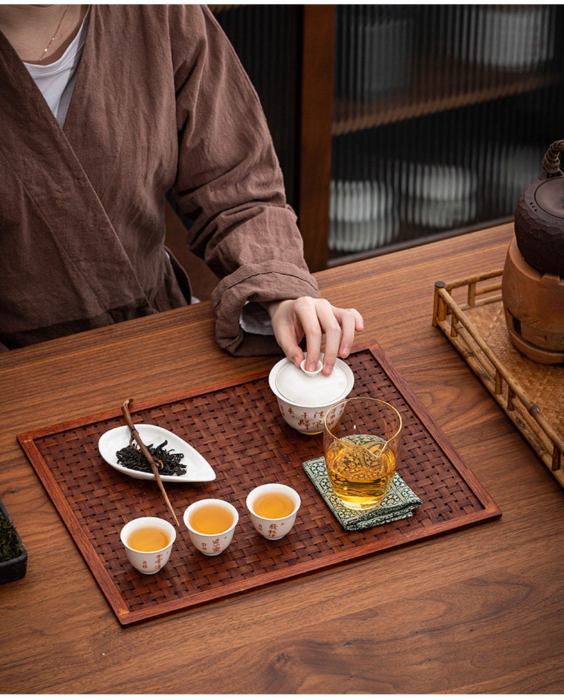 This is a bamboo weaving tea cushion table cloth