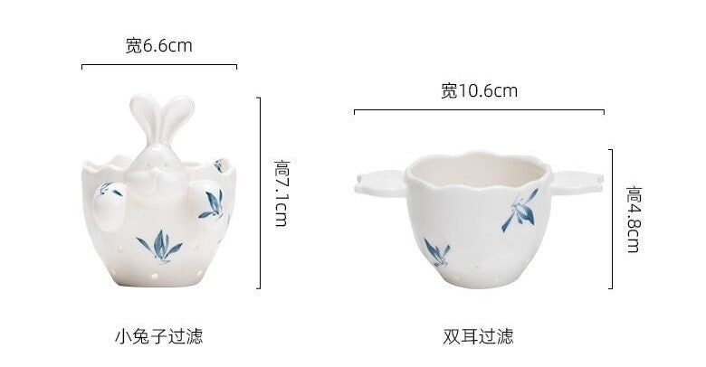 Pure hand-painted Phalaenopsis orchid rabbit filter tea cup tea leak tea filter tea filter tea set accessories