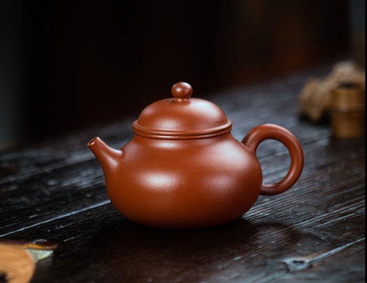 Handcrafted Original Design Chinese Yixing Zisha Purple Mud Teapot Artwork Red Teapot
