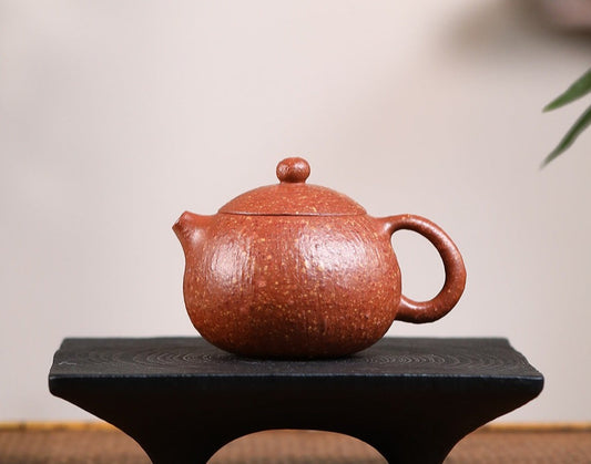 Handcrafted Original Design Xishi Teapot Chinese Yixing Zisha Purple Mud Teapot Artwork Crude Pottery Teapot
