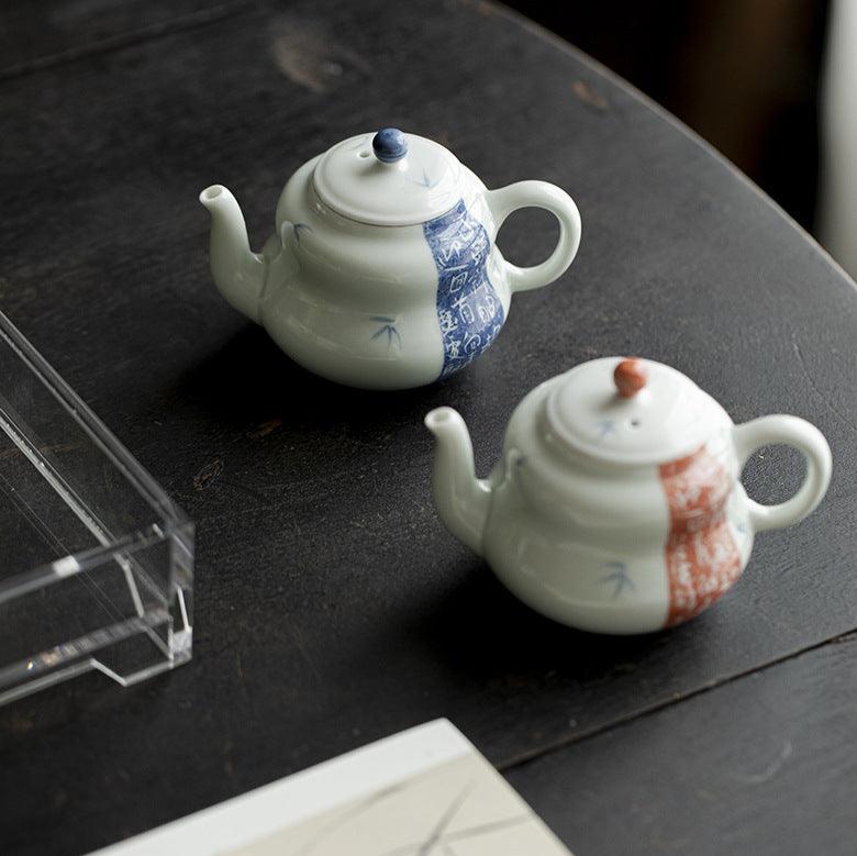 This is a ceramic teapot