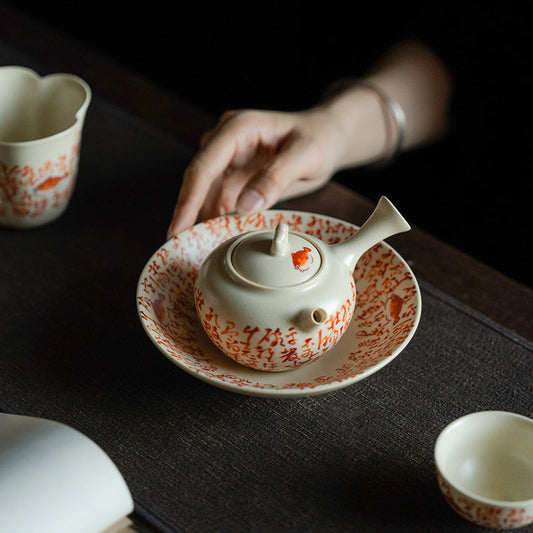 This is a soda glaze teapot