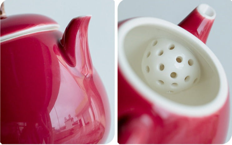 This is a ceramic teapot