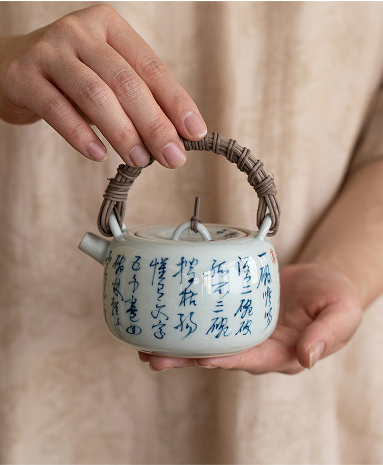 This is a ceramic teapot