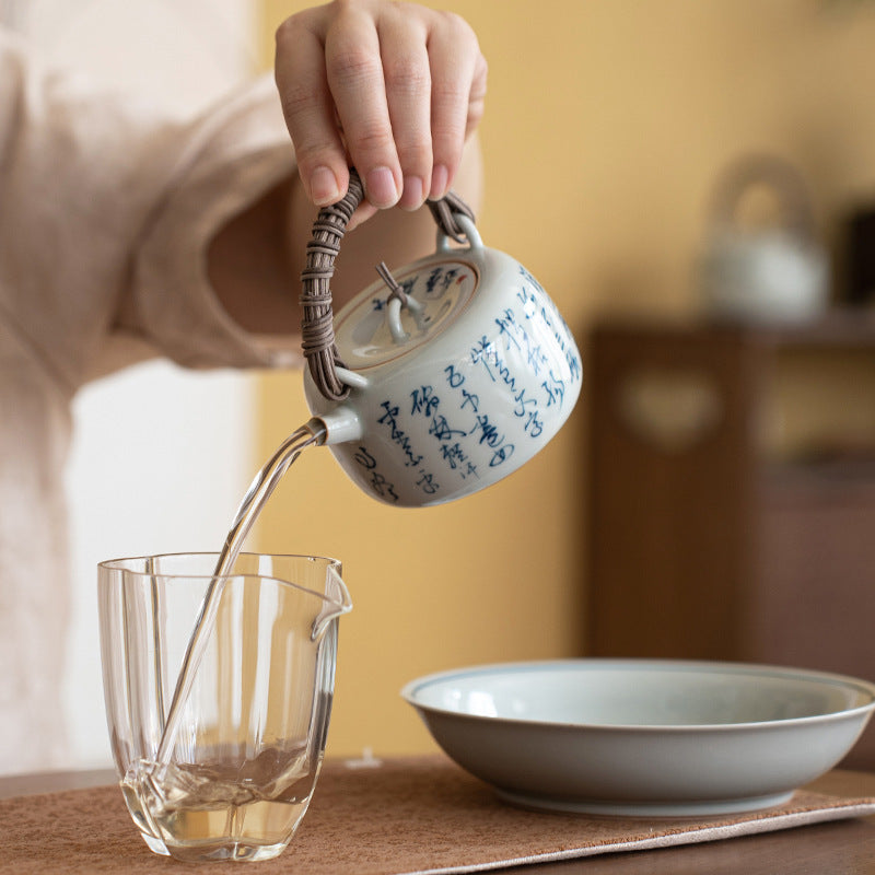 This is a ceramic teapot