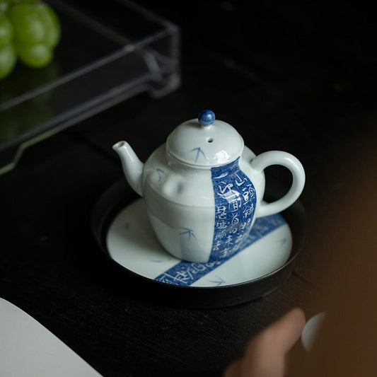 This is a ceramic teapot