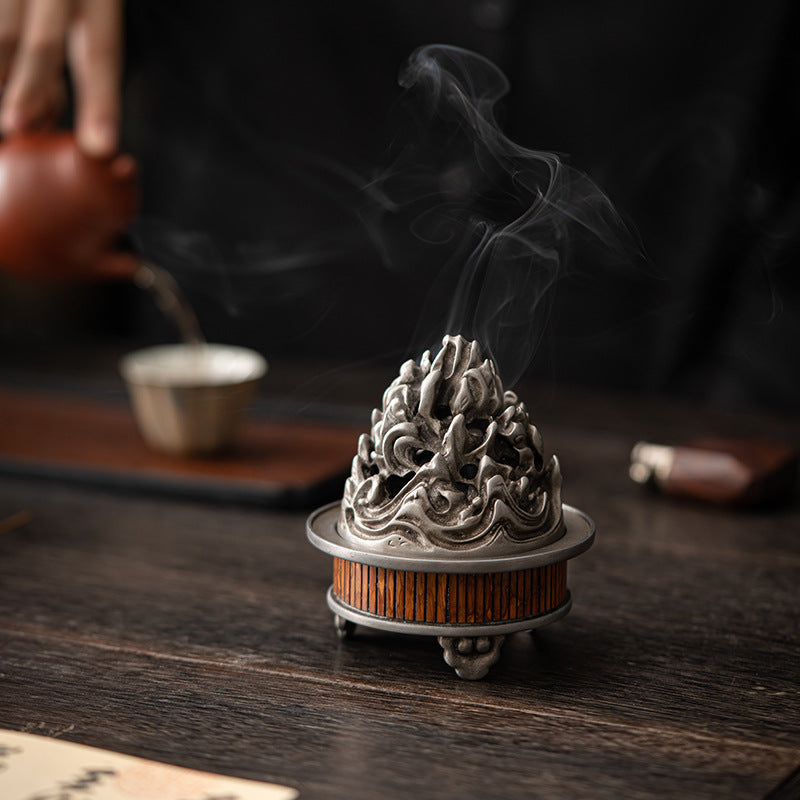 this is a bamboo tin incense burner