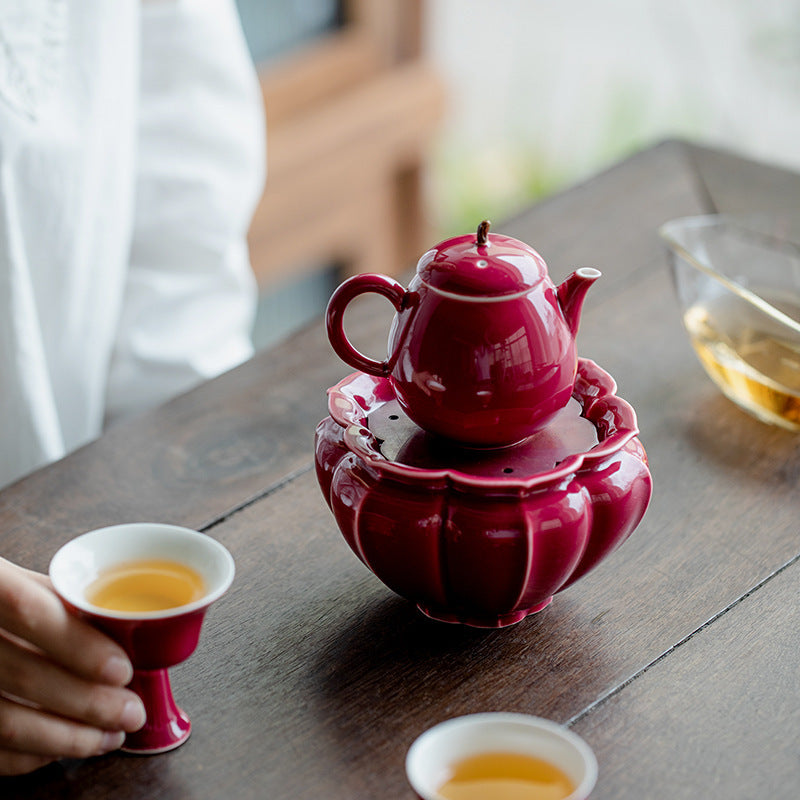 This is a ceramic teapot