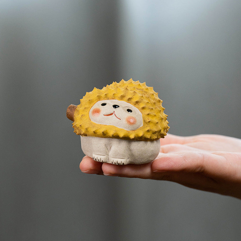 Tea Pets Handmade Yixing Clay Chinese Tea Pet Durian Hedgehog Durian Cat