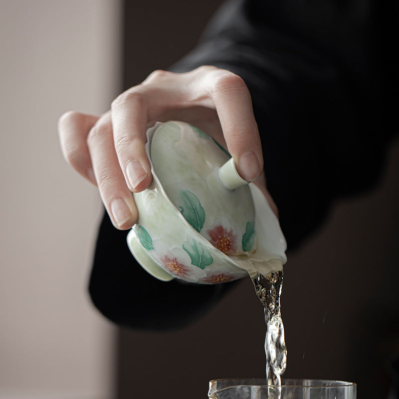 This is a Arita ware teapot. this is a ceramic gaiwan 