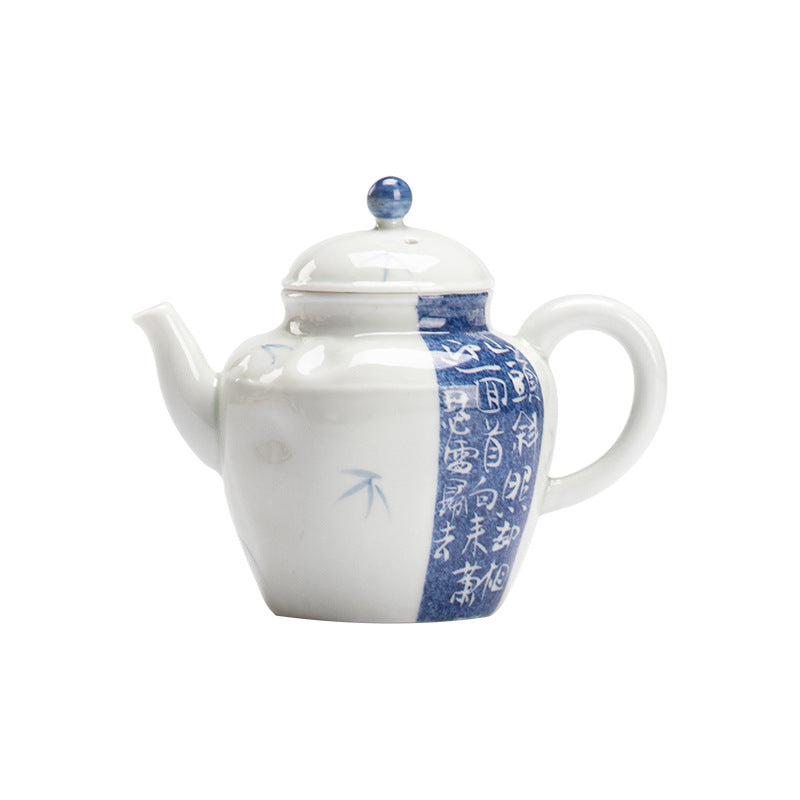 This is a ceramic teapot