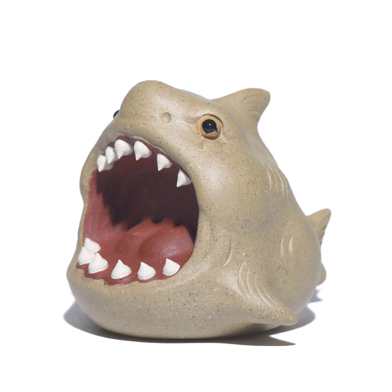 Tea Pets Handmade Yixing Purple Clay Tea Pet Big Shark Chinese Tea Pet