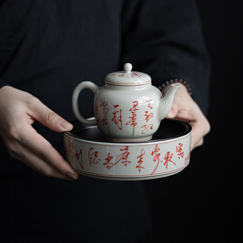 This is a ceramic teapot