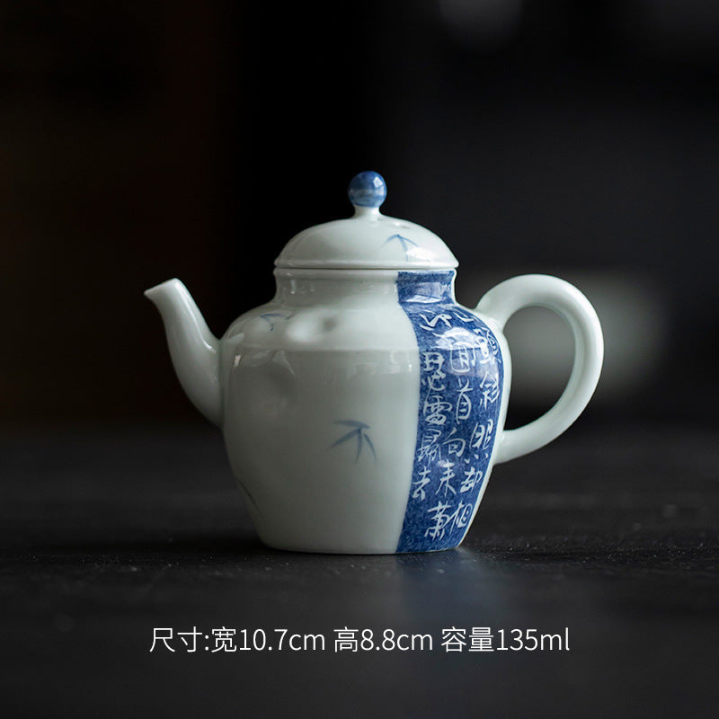 This is a ceramic teapot