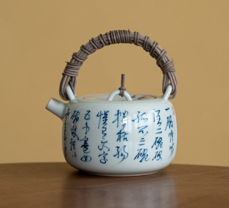 This is a ceramic teapot