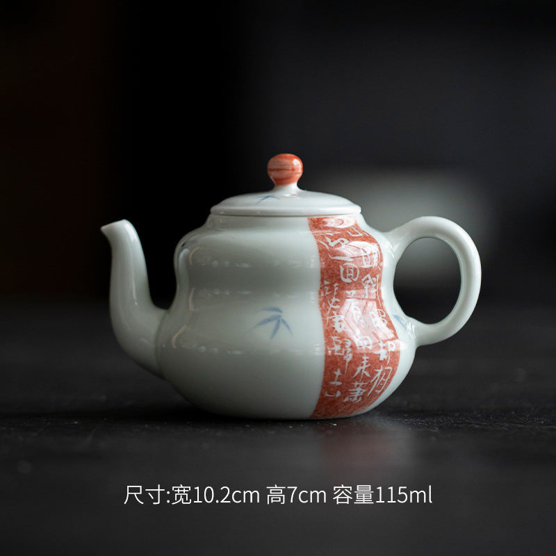 This is a ceramic teapot